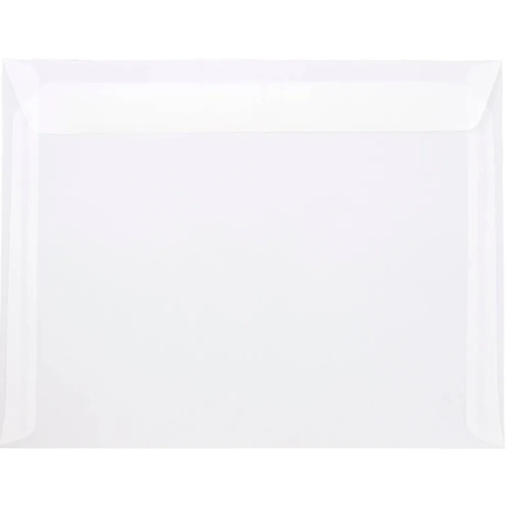 Clearance JAM Paper 10" x 13" Booklet Translucent Vellum Envelopes, Clear, 10/Pack (900840420D)