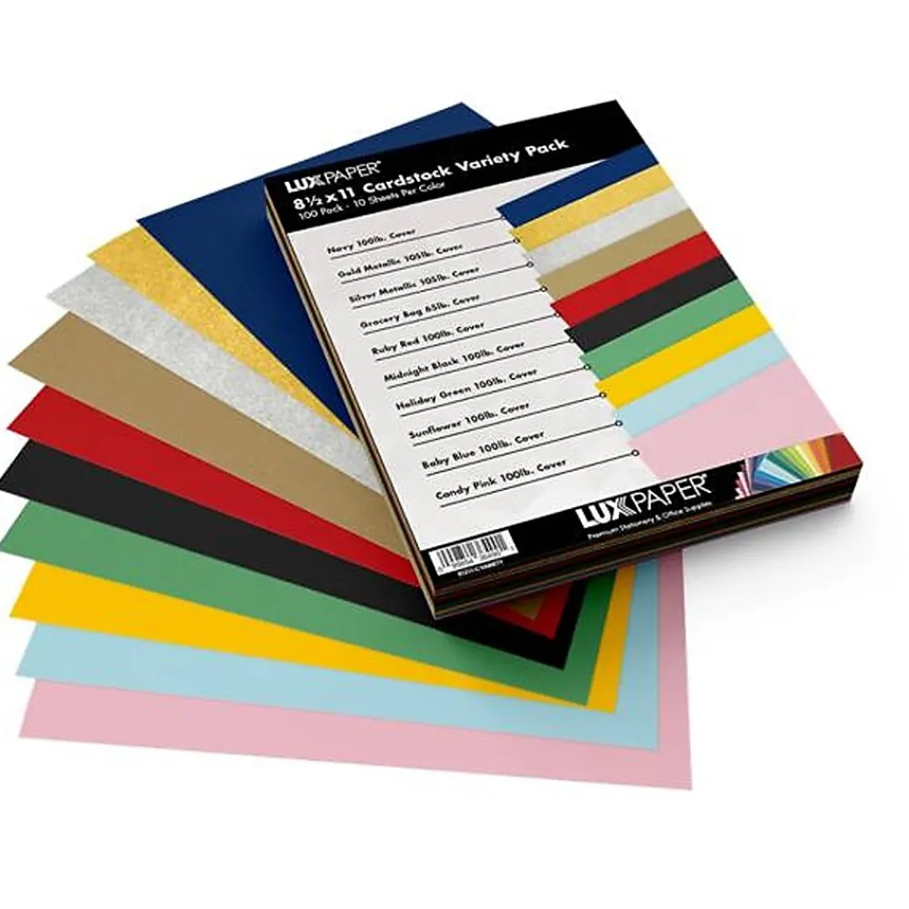 Card Stock*JAM Paper 8.5" x 11" Cardstock, 100lb, Variety Pack , 100/pack (81211-C-VRTY-1)