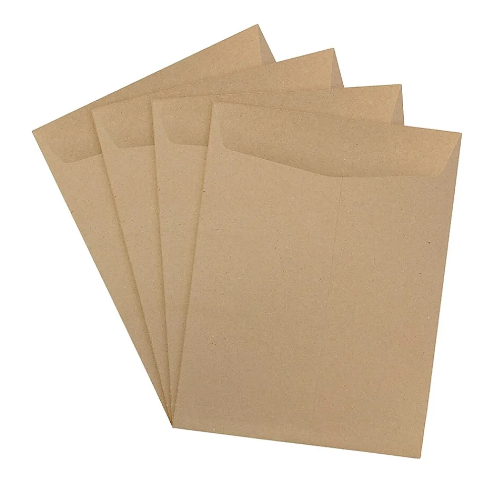 Outlet JAM Paper 9 x 12 Kraft Open End Catalog Envelopes, Brown Kraft Paper Bag, 100/Pack (6315446)