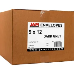 Best JAM Paper 9 x 12 Open End Catalog Envelopes, Dark Grey, 25/Pack (21285783a)