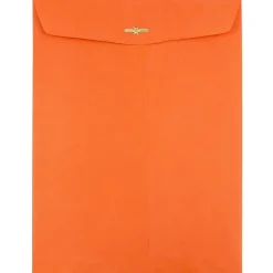 New JAM Paper 10 x 13 Open End Catalog Colored Envelopes with Clasp Closure, Orange Recycled, 50/Pack (913745i)