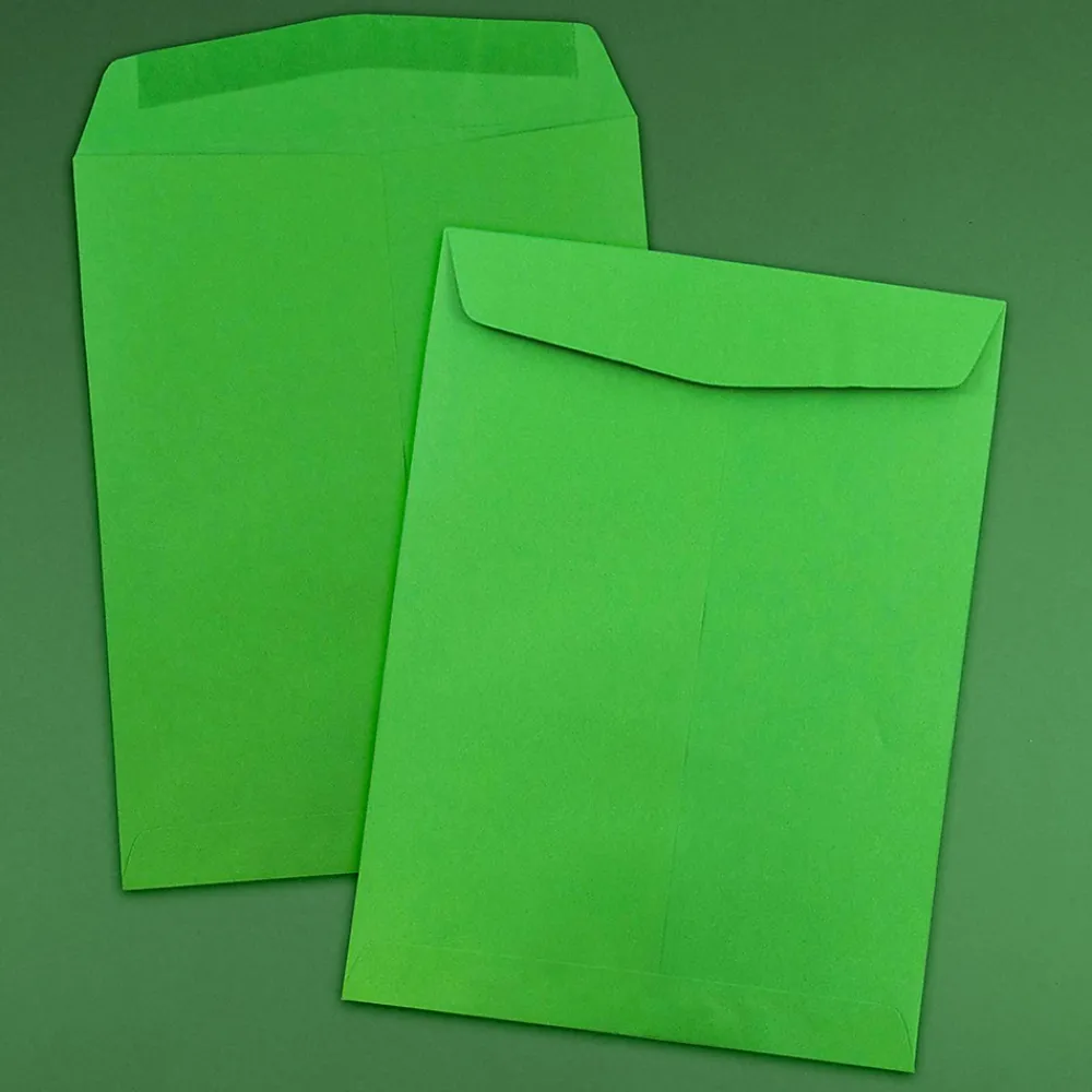 JAM Paper 9 x 12 Open End Catalog Colored Envelopes, Green Recycled, 25/Pack (80402a)