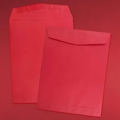JAM Paper 10 x 13 Open End Catalog Colored Envelopes, Red Recycled, 50/Pack (v0128192i)