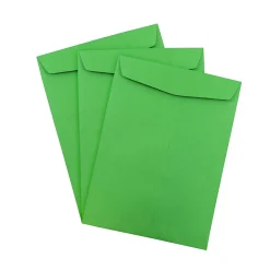 Hot JAM Paper 10 x 13 Open End Catalog Colored Envelopes, Green Recycled, 25/Pack (v0128190a)