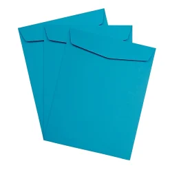 New JAM Paper 10 x 13 Open End Catalog Colored Envelopes, Blue Recycled, 50/Pack (87725i)