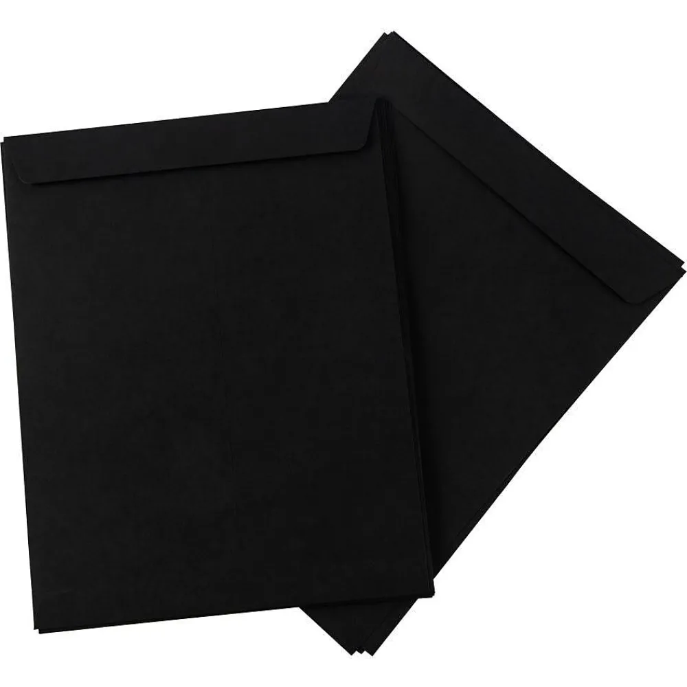 Clearance JAM Paper 10" x 13" Open End Catalog Envelopes, Black, 25/Pack (87733a)