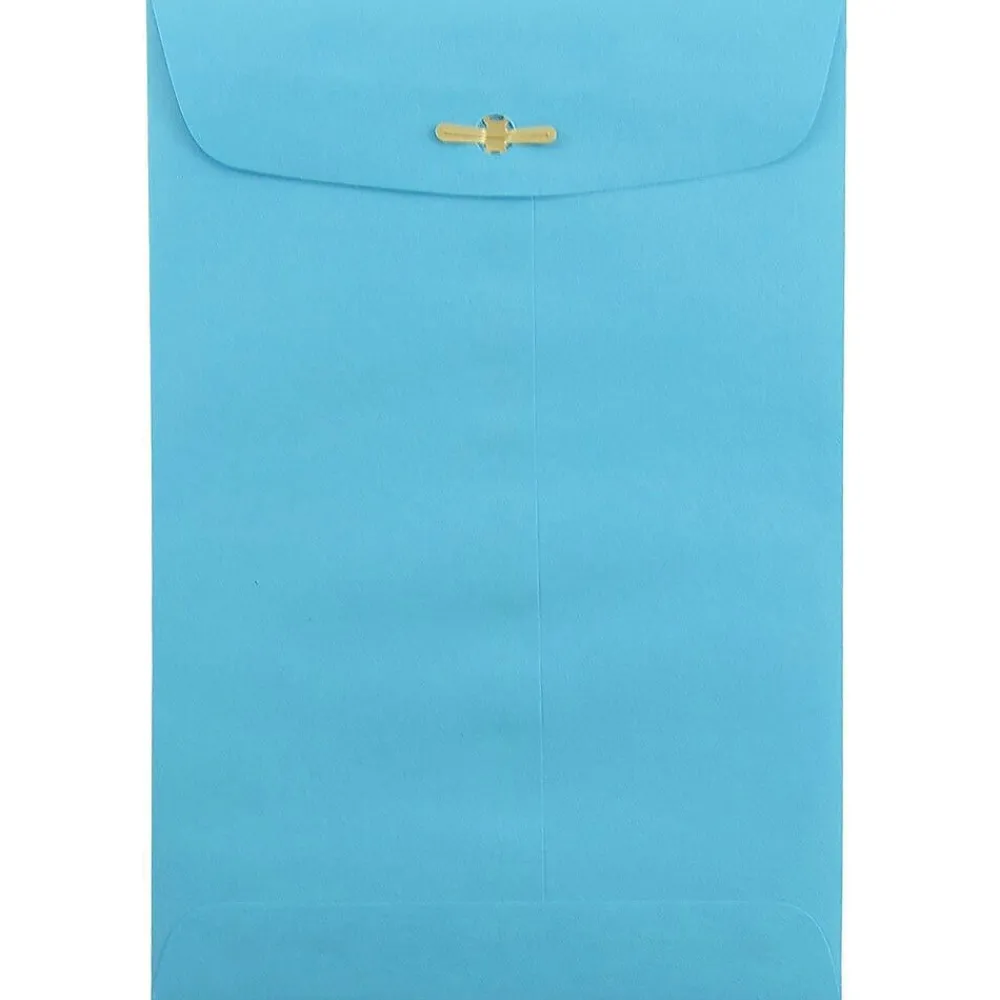 Sale JAM Paper ® 6 x 9 Open End Catalog Colored Envelopes with Clasp Closure, Blue Recycled, 25/Pack (V0128123F)