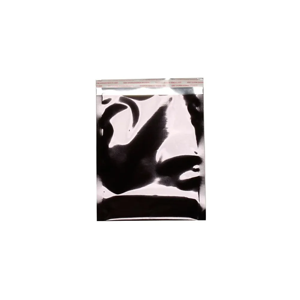 Clearance JAM Paper 6.25 x 7.875 Open End Catalog Foil Envelopes with Self-Adhesive Closure, Black, 100/Pack (01327706B)