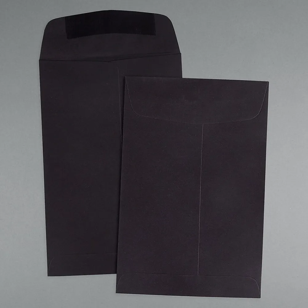 JAM Paper 6 x 9 Open End Catalog Envelopes, Black, 100/Pack (88095)