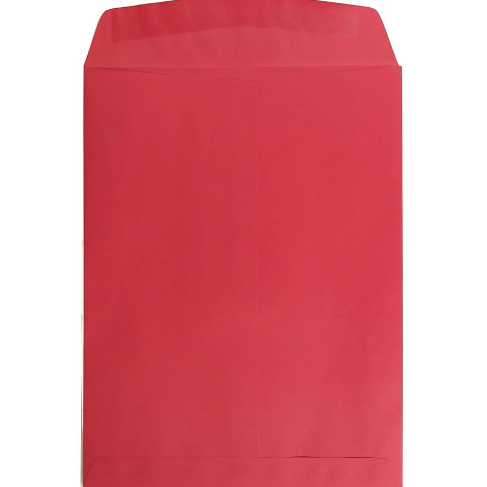 New JAM Paper 9 x 12 Open End Catalog Colored Envelopes, Red Recycled, 25/Pack (80329a)