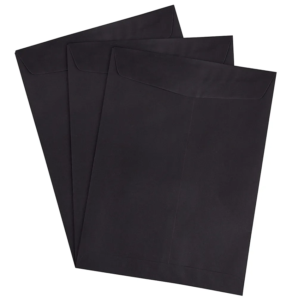 Sale JAM Paper 9" x 12" Open End Catalog Envelopes, Black, 10/Pack (V01225B)