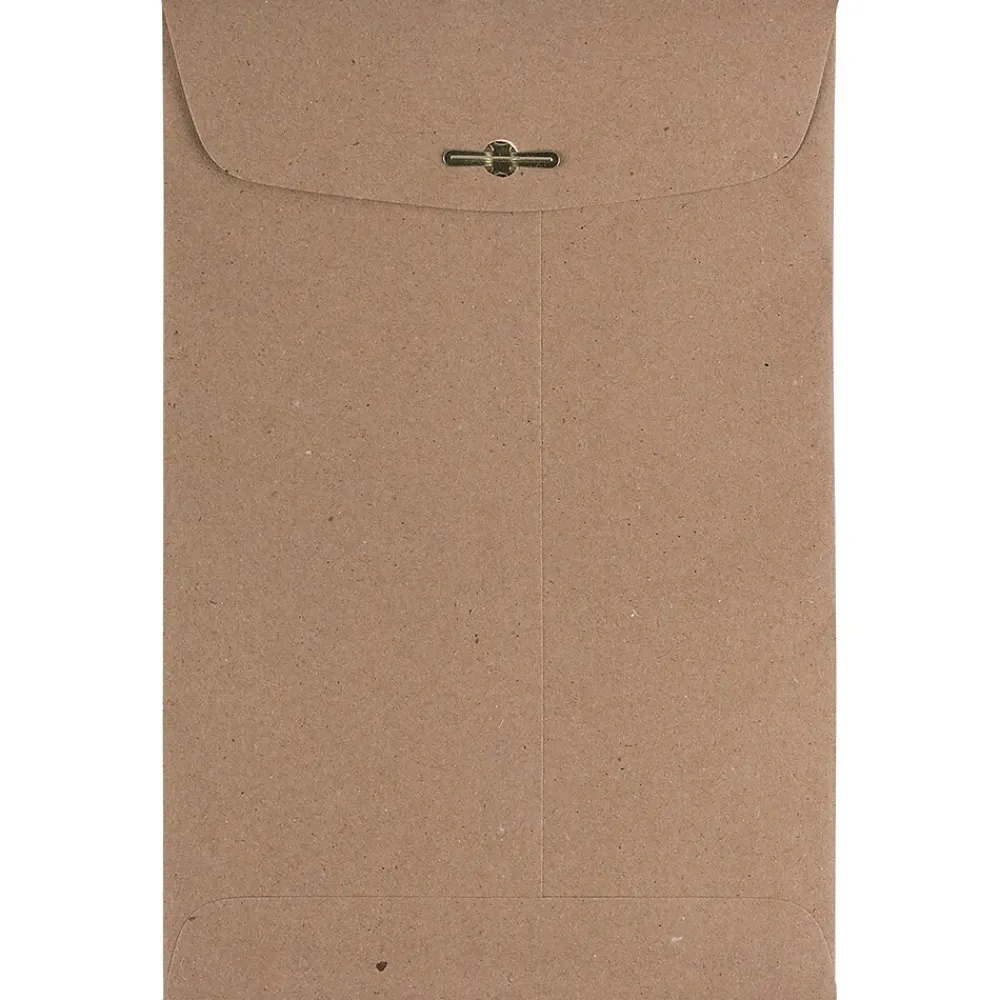 Clearance JAM Paper 6" x 9" Open End Catalog Envelopes with Clasp Closure, Brown Kraft Paper Bag, 10/Pack (563120844D)