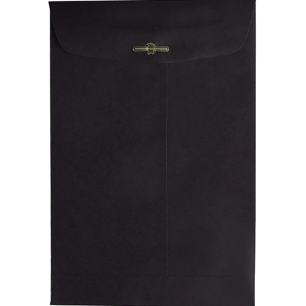 Clearance JAM Paper 6" x 9" Open End Catalog Envelopes with Clasp Closure, Black, 10/Pack (87915B)