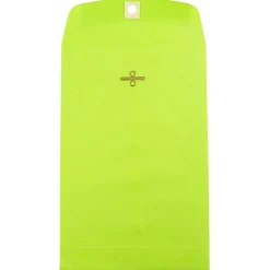 Sale JAM Paper 6" x 9" Open End Catalog Colored Envelopes with Clasp Closure, Ultra Lime Green, 10/Pack (V0128133B)