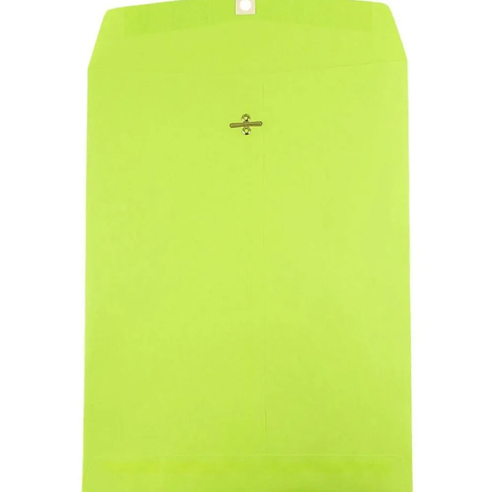 Online JAM Paper 10" x 13" Open End Catalog Colored Envelopes with Clasp Closure, Ultra Lime Green, 10/Pack (V0128186B)