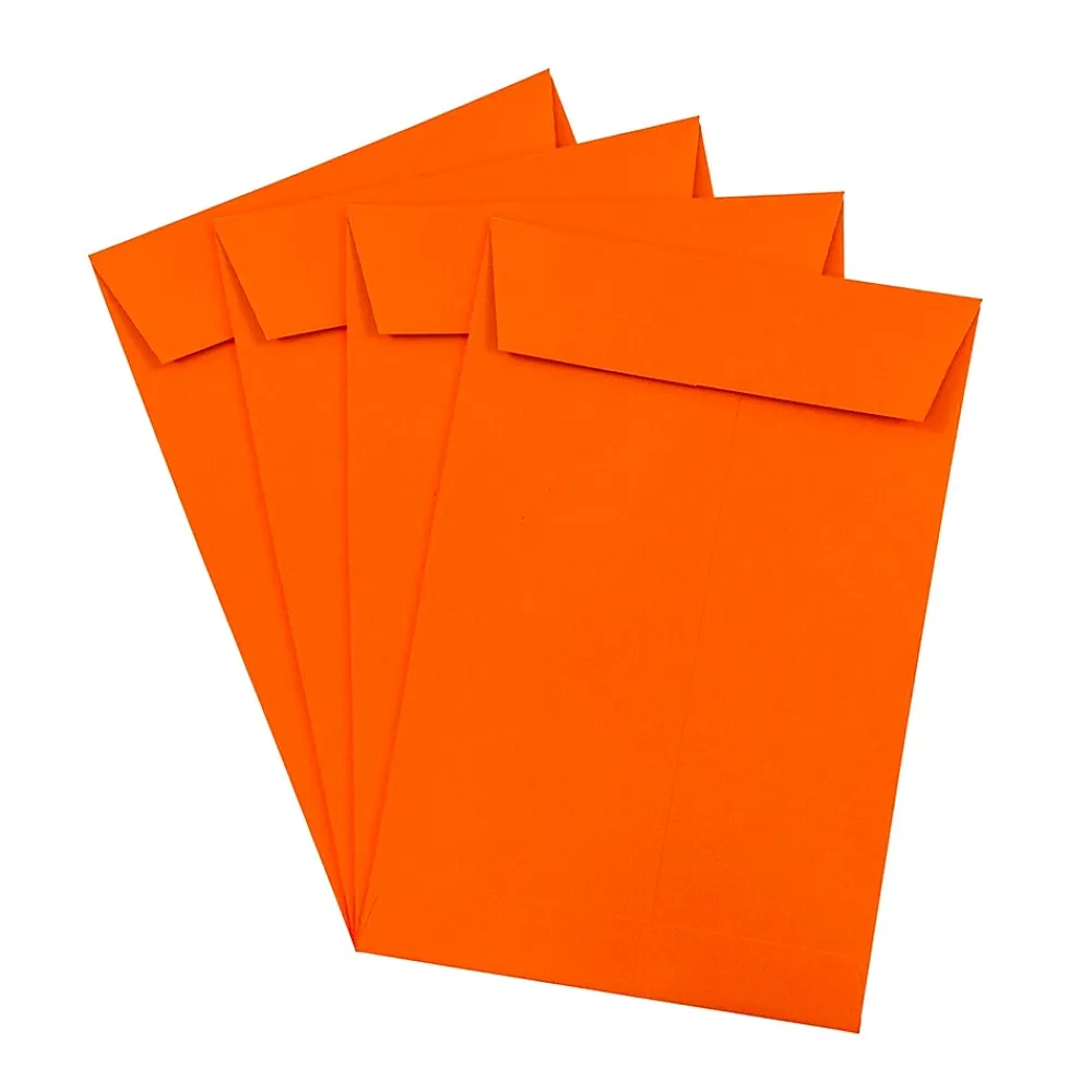 Clearance JAM Paper 6" x 9" Open End Catalog Colored Envelopes, Orange Recycled, 10/Pack (88129B)