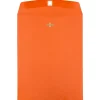 New JAM Paper 9" x 12" Open End Catalog Colored Envelopes with Clasp Closure, Orange Recycled, 10/Pack (92938B)