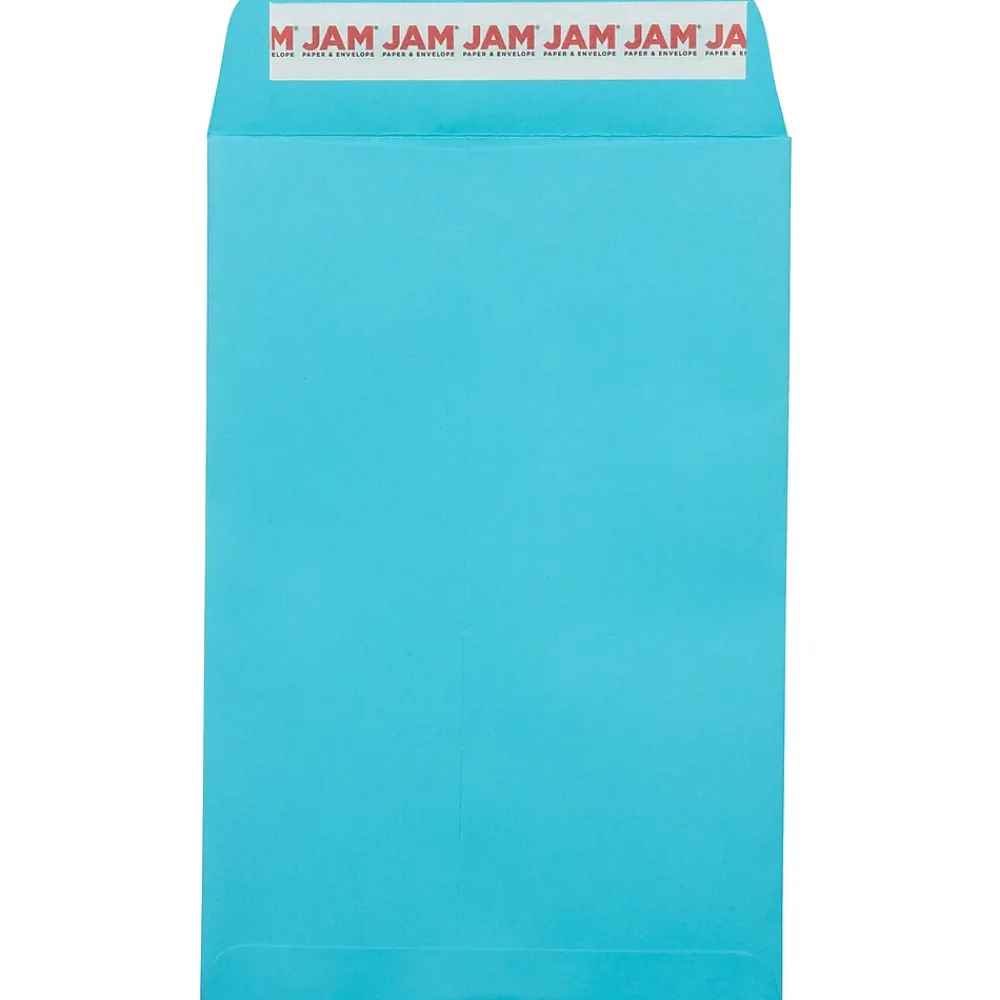 Hot JAM Paper 6 x 9 Open End Envelopes, Pool Blue, 500 Pack (1644-102-500)