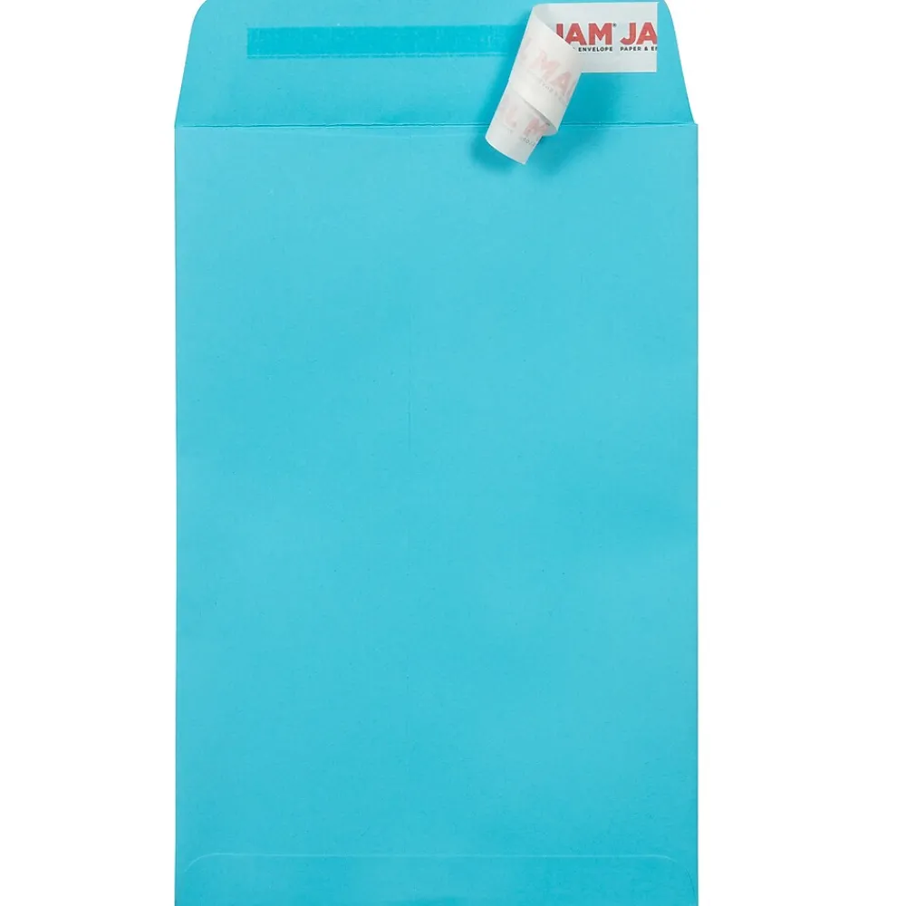 Hot JAM Paper 6 x 9 Open End Envelopes, Pool Blue, 500 Pack (1644-102-500)