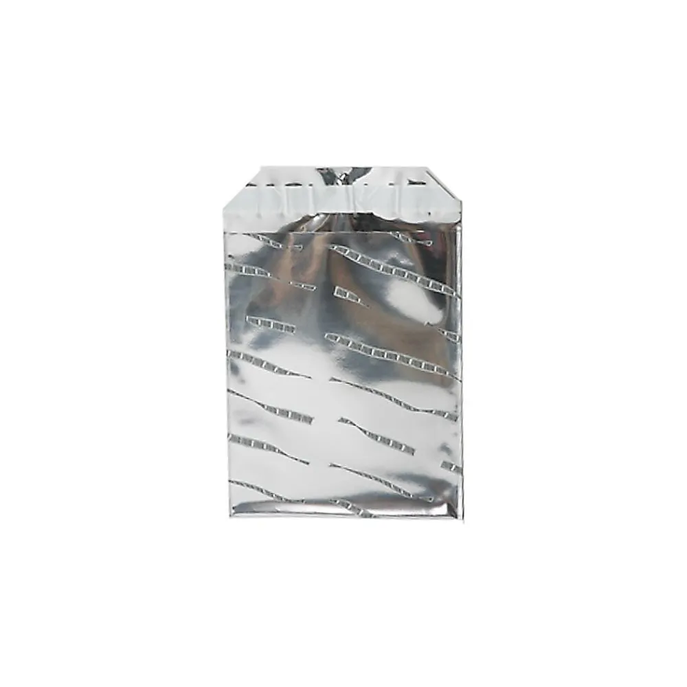 Hot JAM Paper 6.25 x 7.875 Open End Foil Envelopes with Self-Adhesive Closure, Silver Film Design, 25/Pack (1323281)