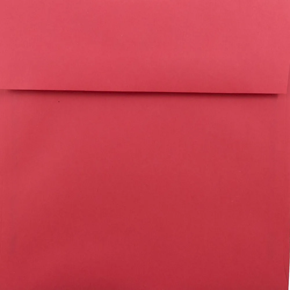 Sale JAM Paper 8.5 x 8.5 Square Colored Invitation Envelopes, Red Recycled, Bulk 250/Box(2794374H)
