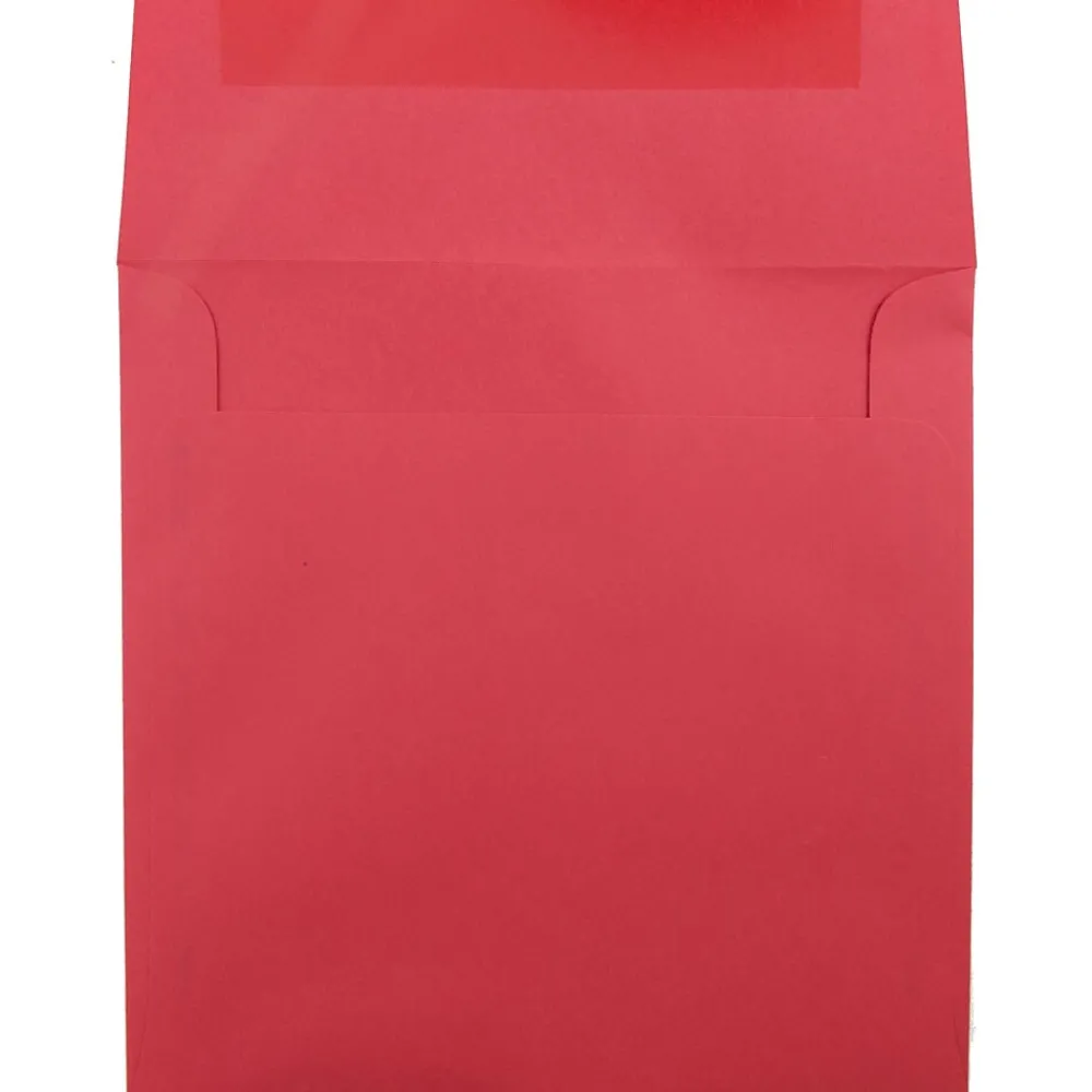 Sale JAM Paper 8.5 x 8.5 Square Colored Invitation Envelopes, Red Recycled, Bulk 250/Box(2794374H)