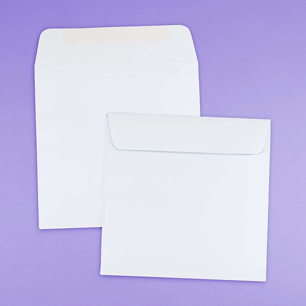 New JAM Paper 6.5 x 6.5 Square Invitation Envelopes, White, 100/Pack (28417B)