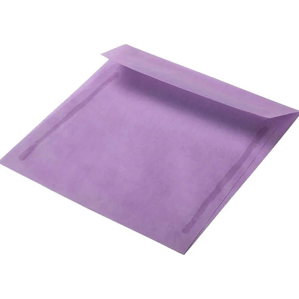 Clearance JAM Paper 6.5" x 6.5" Square Translucent Vellum Invitation Envelopes, Purple, 25/Pack (2812713)