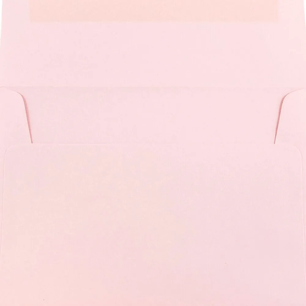 Outlet JAM Paper A7 Booklet Envelope 5 1/4" x 7 1/4", Baby Pink Pastel, 100/Pack (155627d)