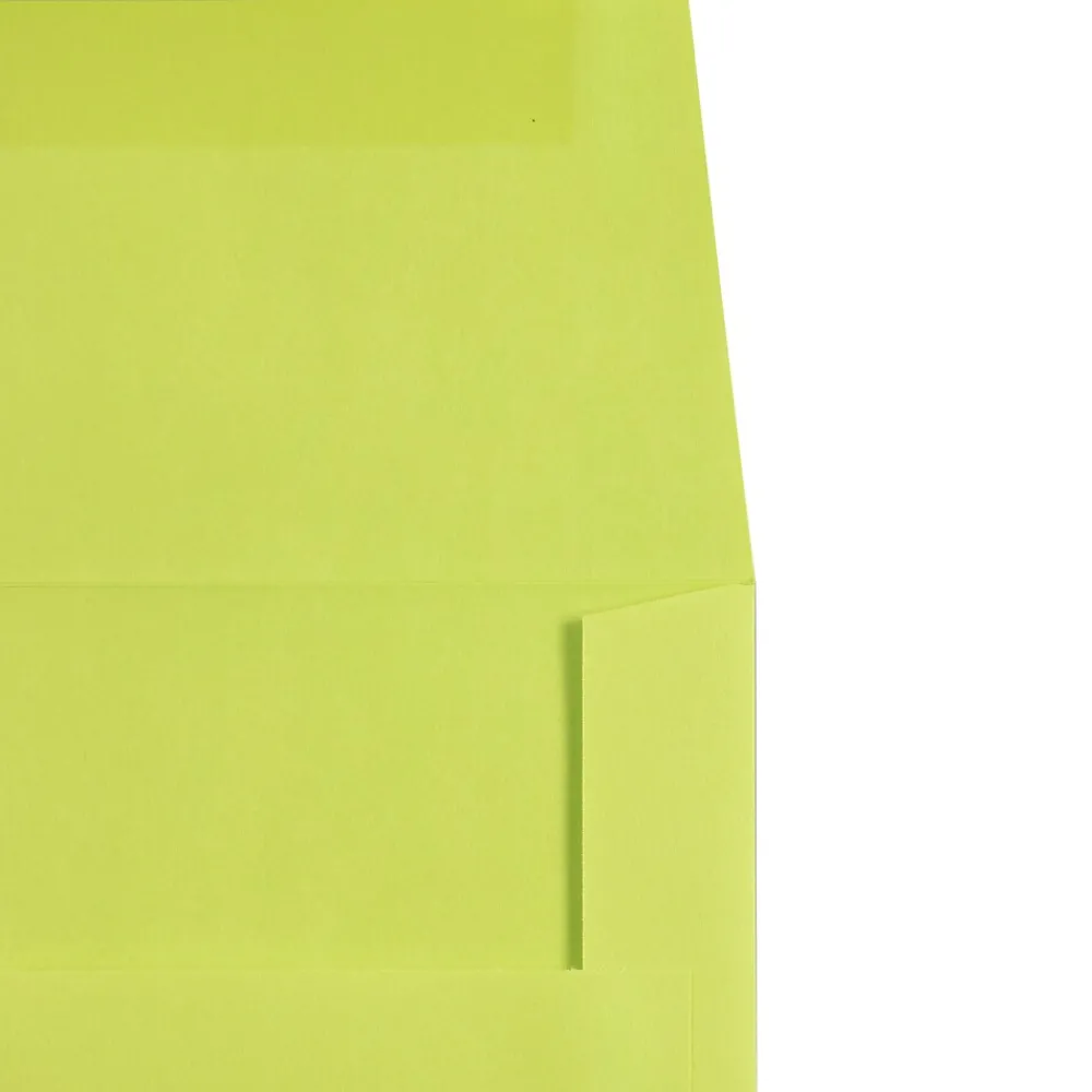 New JAM Paper A7 Colored Invitation Envelopes, 5.25 x 7.25, Ultra Lime Green, 50/Pack (96151I)
