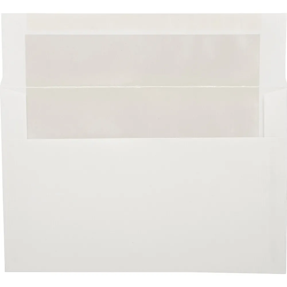 New JAM Paper A9 Foil Lined Invitation Envelopes, 5.75 x 8.75, White with Ivory Foil, 50/Pack (532412546I)