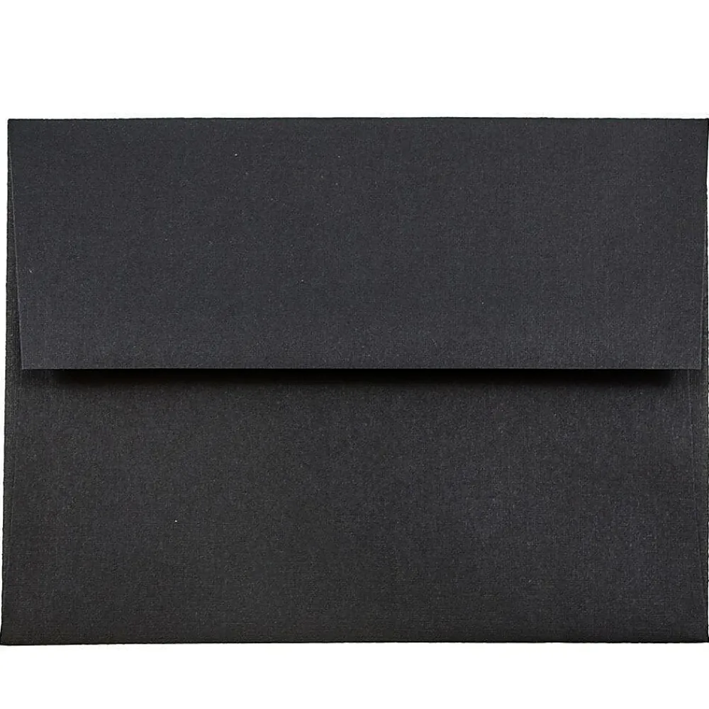 JAM Paper A2 Invitation Envelopes, 4.375 x 5.75, Black Linen, 50/Pack (64345I)