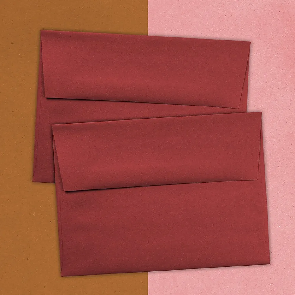 New JAM Paper A7 Invitation Envelopes, 5.25 x 7.25, Dark Red, 25/Pack (31511307)