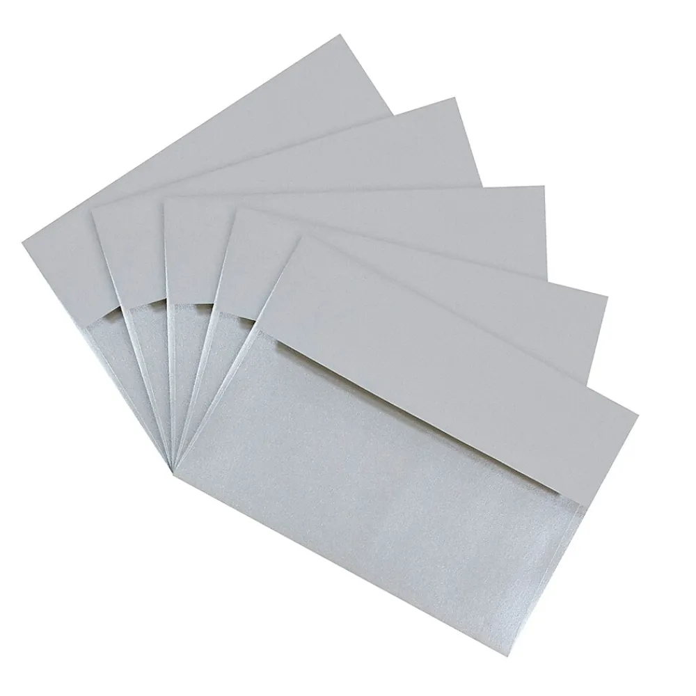 Online JAM Paper A7 Metallic Invitation Envelopes, 5.25 x 7.25, Stardream Silver, 50/Pack (GCST709I)