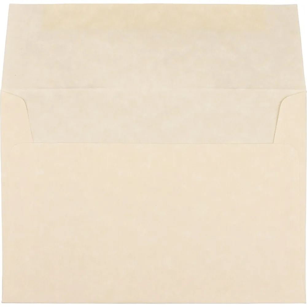 New JAM Paper A7 Parchment Invitation Envelopes, 5.25 x 7.25, Natural Recycled, 25/Pack (35394)