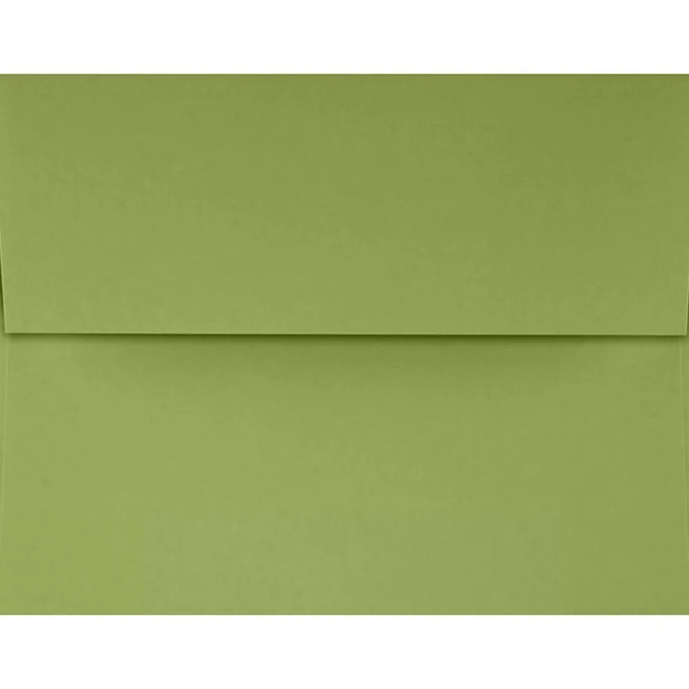 Hot JAM Paper A4 Self Seal Invitation Envelopes, 4 1/4" x 6 1/4", Avocado Green, 250/Pack (4872-27-250)