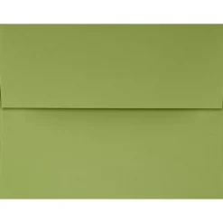 New JAM Paper A4 Self Seal Invitation Envelopes, 4 1/4" x 6 1/4", Avocado Green, 50/Pack (4872-27-50)