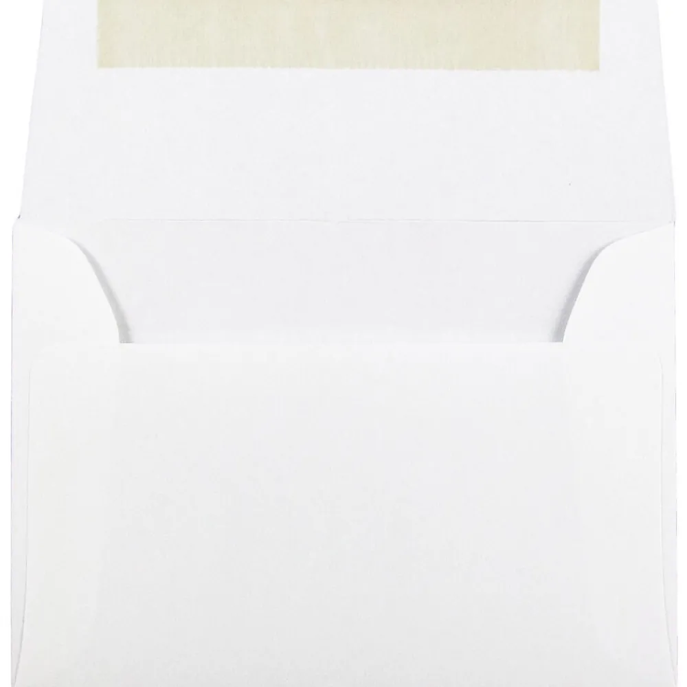 Discount JAM Paper A2 Strathmore Invitation Envelopes, 4.375 x 5.75, Bright White Wove, 50/Pack (191151I)