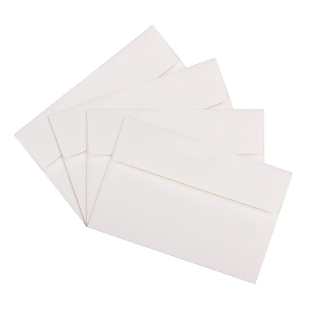 New JAM Paper A9 Strathmore Invitation Envelopes, 5.75 x 8.75, Bright White Wove, 25/Pack (31911140)