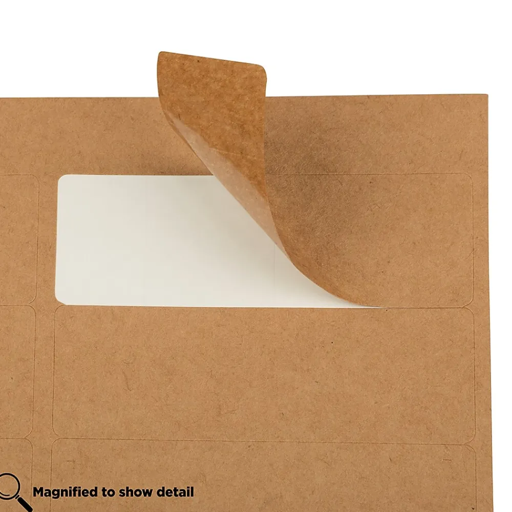 Best JAM Paper Address Labels, 1 1/3" x 4" , , 14 Labels/Sheet, 9 Sheets/Pack (359330336) Brown Kraft