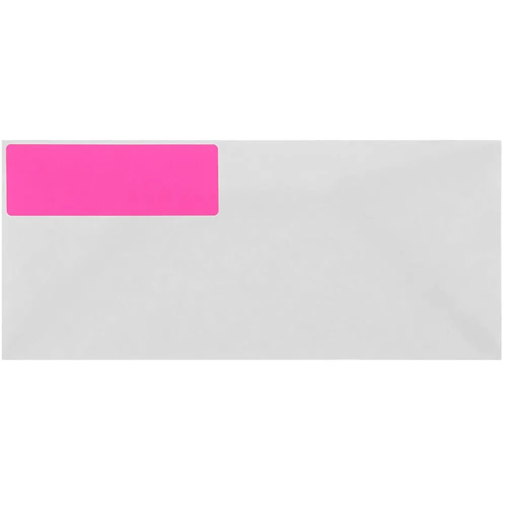 New JAM Paper Address Labels, 1 1/3" x 4", , 14 Labels/Sheet, 9 Sheets/Pack (359329612) Neon Pink
