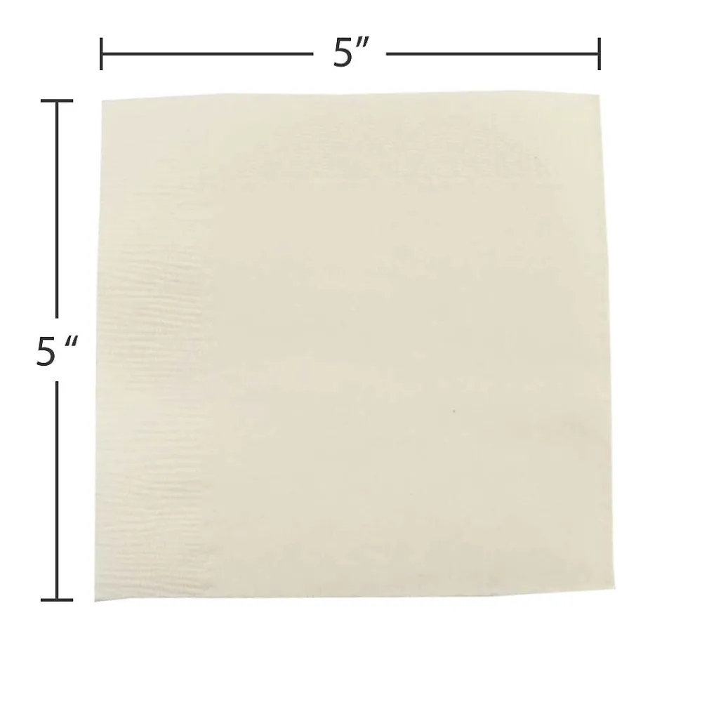 JAM Paper Beverage Napkin, 2-ply, Ivory, 50 Napkins/Pack (5255620721)