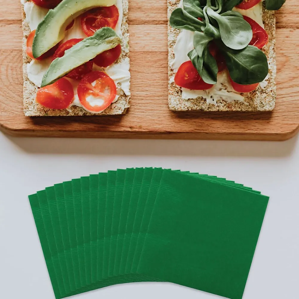 JAM Paper Beverage Napkin, 2-ply, Green, 50 Napkins/Pack (255628199)
