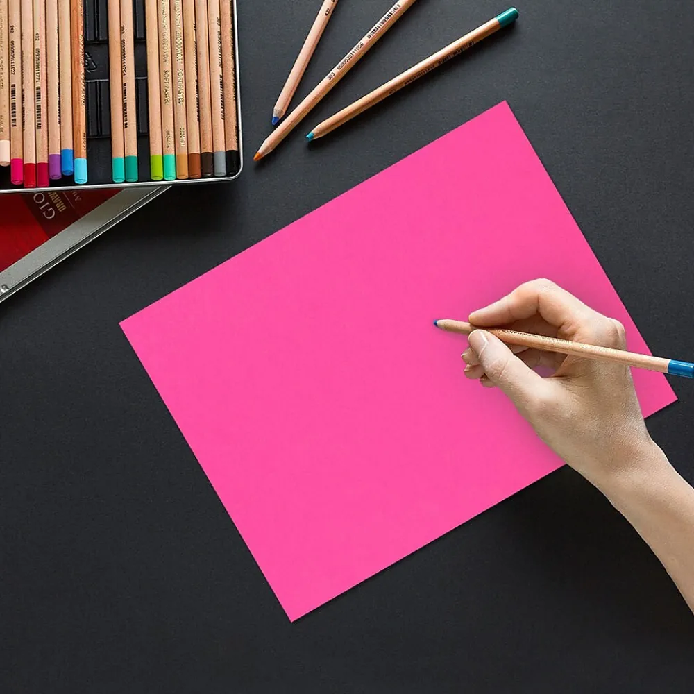 Card Stock*JAM Paper Bright Hue 65 lb. Cardstock Paper, 8.5" x 11", Ultra Fuchsia, 50 Sheets/Pack (184851)