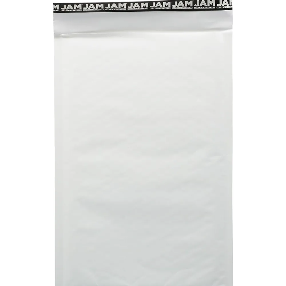 Clearance JAM Paper Bubble Lite Padded Mailers, Size 3, 8 1/2" x 13", White Kraft, 25/Pack (MOOP517I)