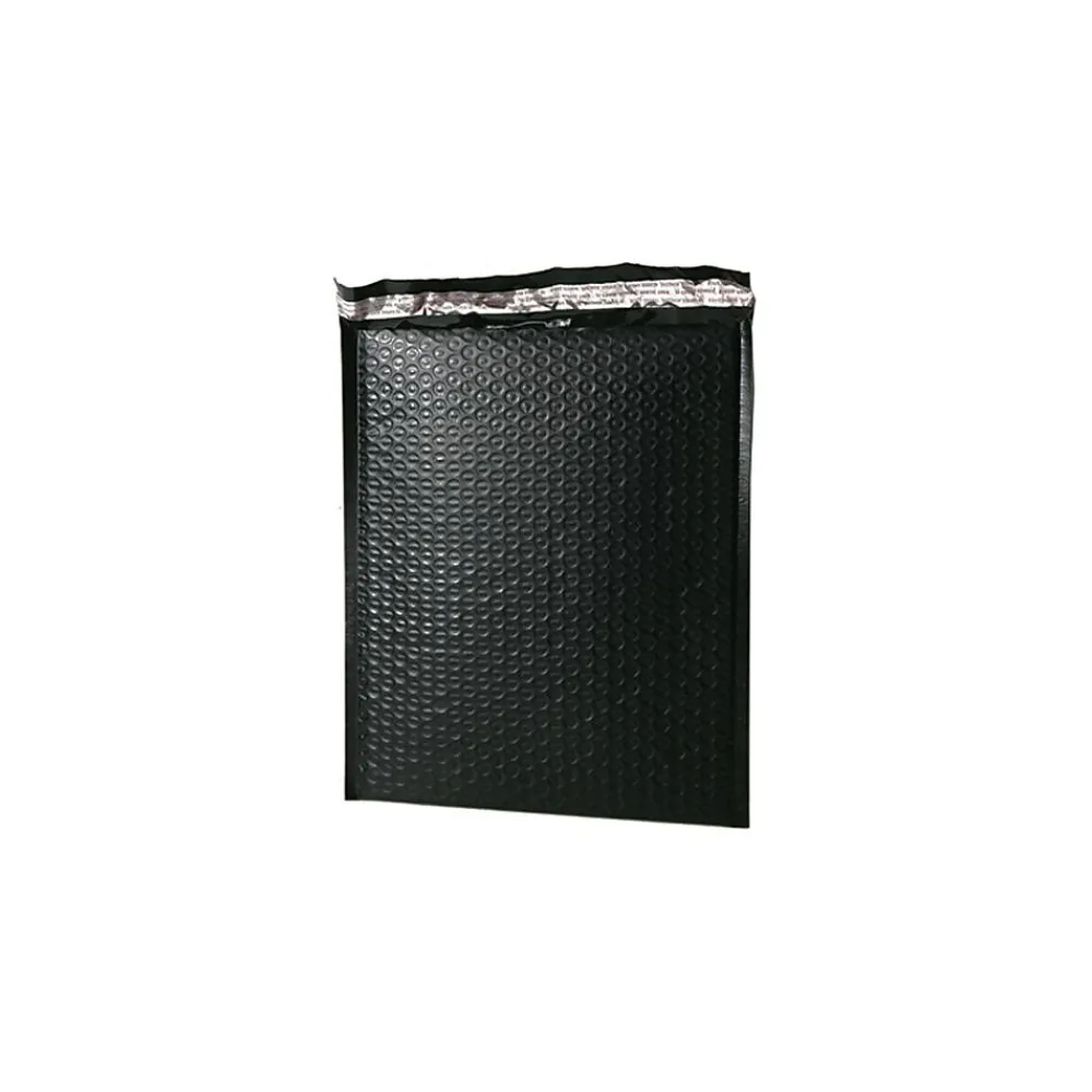JAM Paper Bubble Padded Mailers with Peel and Seal Closure, 10" x 13", Black Matte, 12/Pack (V0140117)
