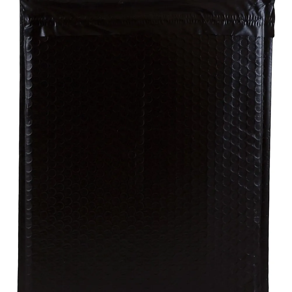 JAM Paper Bubble Padded Mailers with Peel and Seal Closure, 10" x 13", Black Matte, 12/Pack (V0140117)