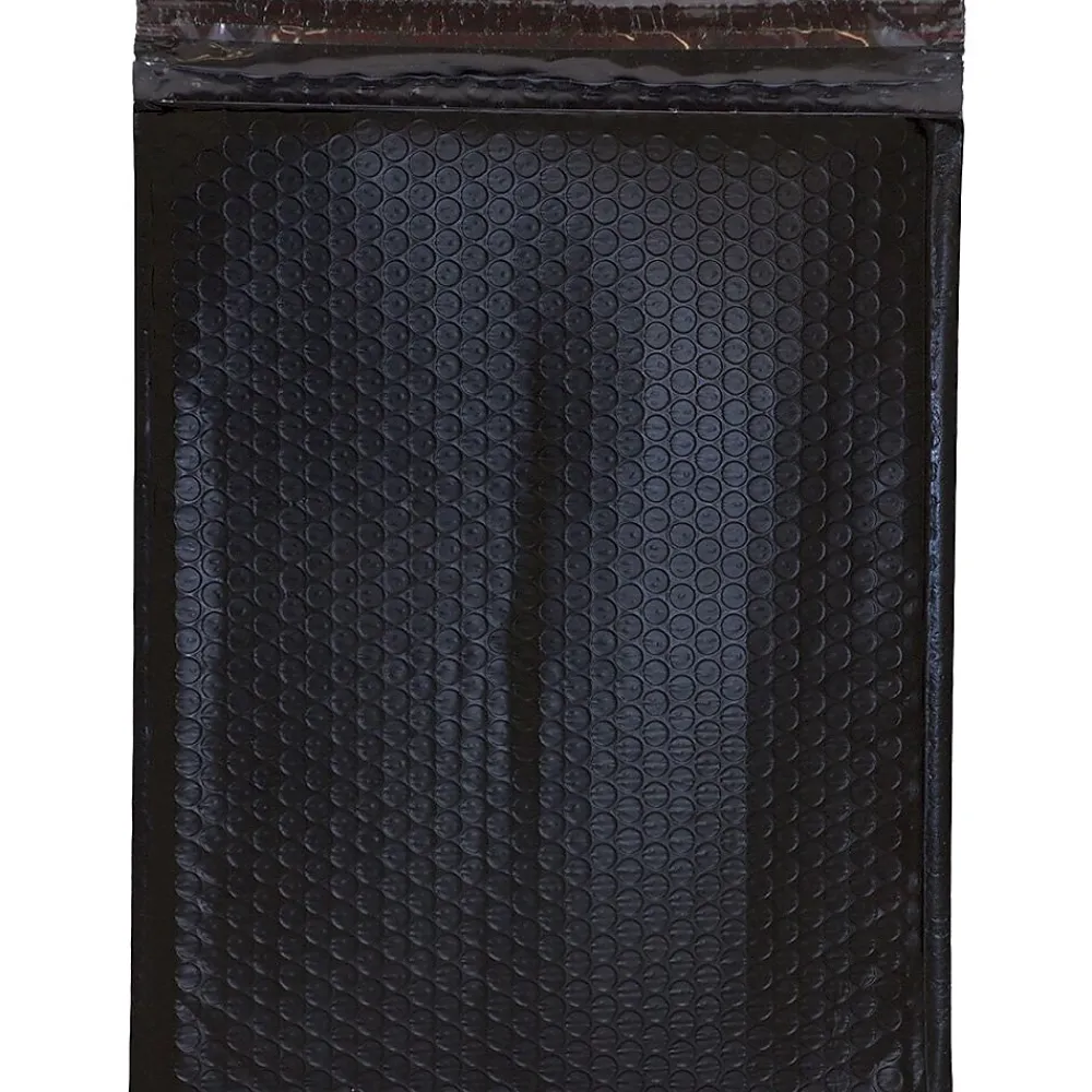 JAM Paper Bubble Padded Mailers with Peel and Seal Closure, 10" x 13", Black Matte, 12/Pack (V0140117)