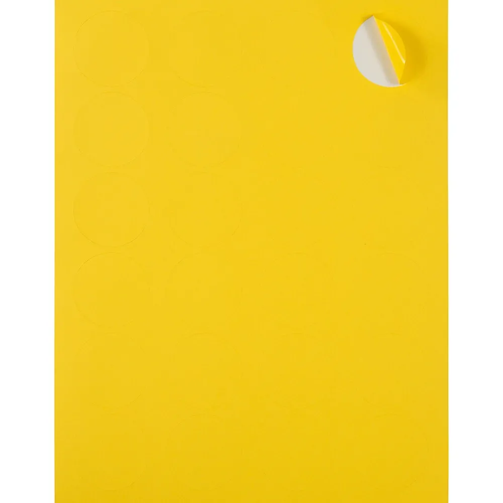 New JAM Paper Circle Round Label Sticker Seals, 1 2/3 Inch Diameter, , 24 Labels/Sheet, 5 Sheets/Pack (147627067) Yellow