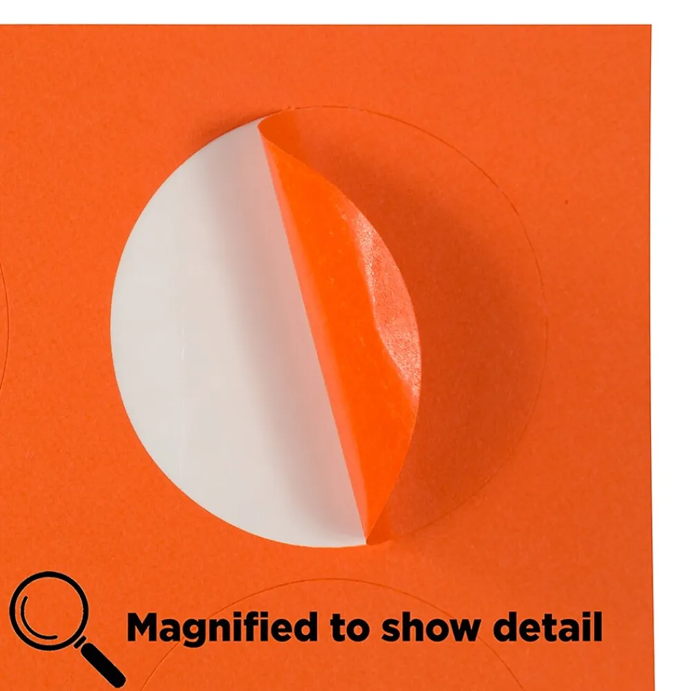 Sale JAM Paper Circle Round Label Sticker Seals, 1 2/3" Diameter, , 24 Labels/Sheet, 5 Sheets/Pack (147627053) Orange